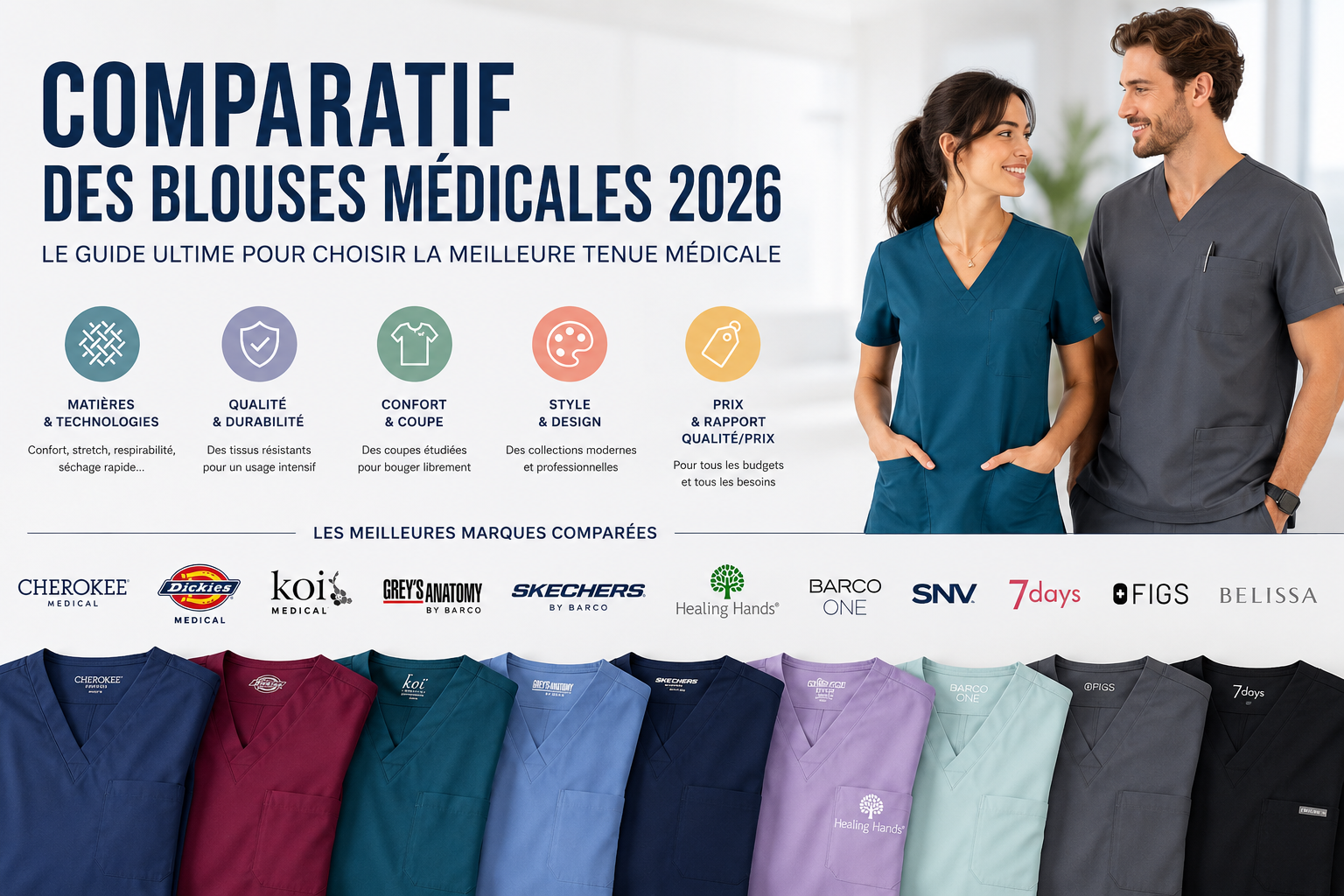 Comparatifs des marques de tenues et blouses médicales 2026